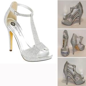 Michael Antonio Glittering Silver Heels